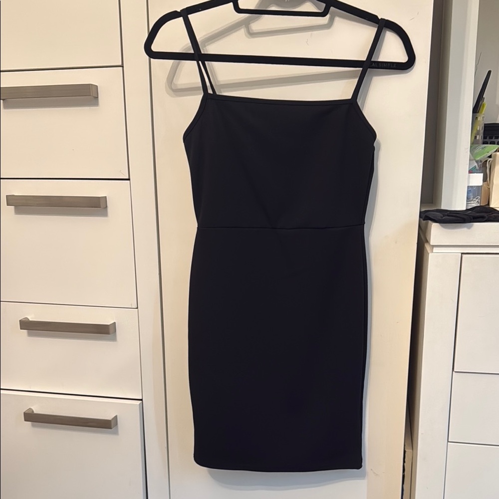 Elegant Black Spaghetti Strap Dress